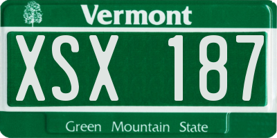 VT license plate XSX187