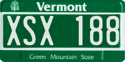 VT license plate XSX188