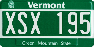 VT license plate XSX195