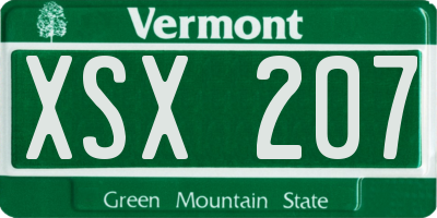 VT license plate XSX207