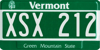 VT license plate XSX212