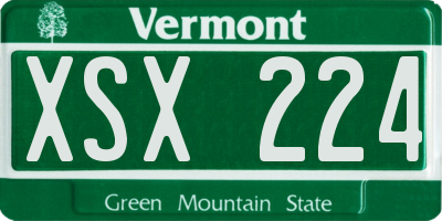 VT license plate XSX224