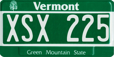 VT license plate XSX225