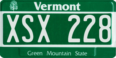 VT license plate XSX228