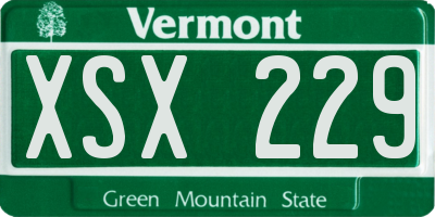 VT license plate XSX229