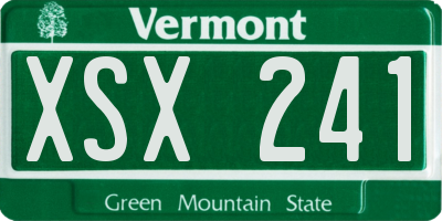 VT license plate XSX241