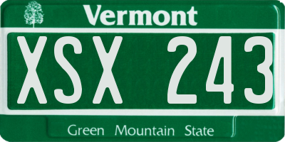 VT license plate XSX243