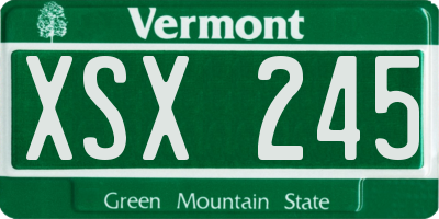 VT license plate XSX245
