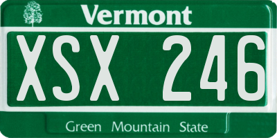 VT license plate XSX246