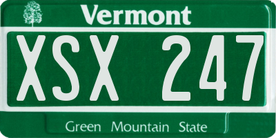VT license plate XSX247