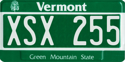 VT license plate XSX255