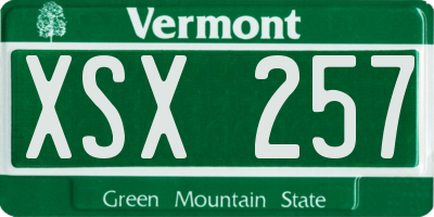 VT license plate XSX257