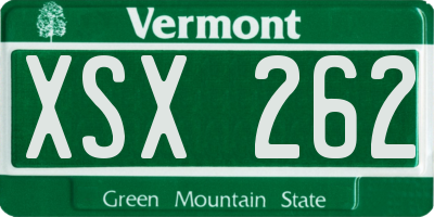 VT license plate XSX262