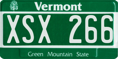 VT license plate XSX266