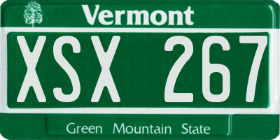 VT license plate XSX267
