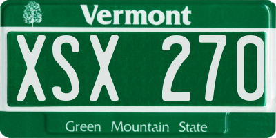 VT license plate XSX270
