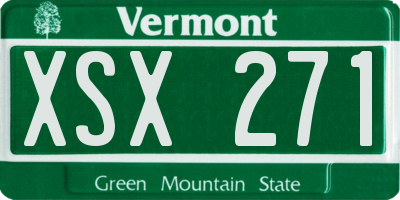 VT license plate XSX271