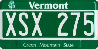 VT license plate XSX275