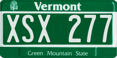 VT license plate XSX277