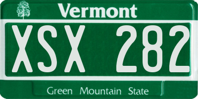 VT license plate XSX282