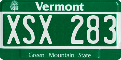 VT license plate XSX283