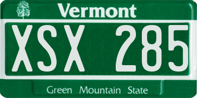 VT license plate XSX285