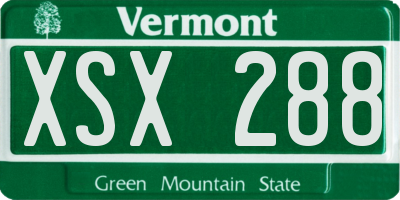 VT license plate XSX288