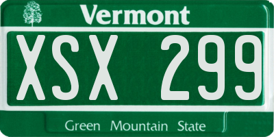 VT license plate XSX299