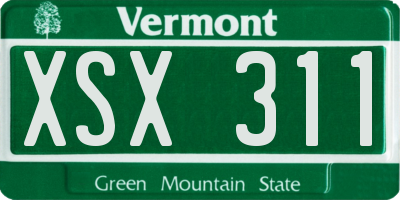 VT license plate XSX311