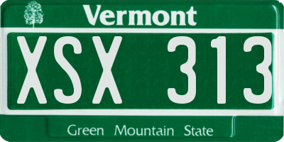 VT license plate XSX313