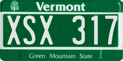 VT license plate XSX317