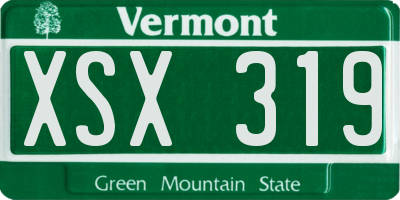 VT license plate XSX319