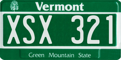 VT license plate XSX321