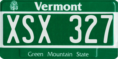 VT license plate XSX327