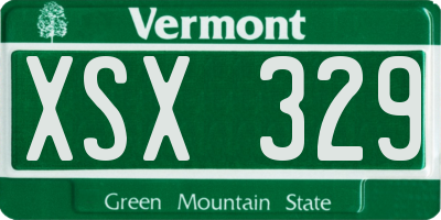 VT license plate XSX329
