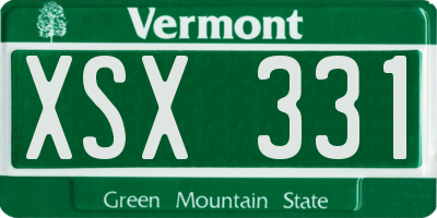 VT license plate XSX331