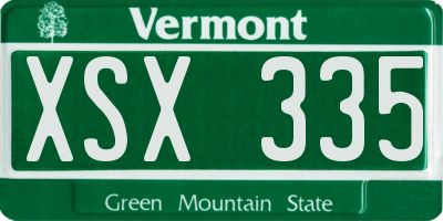 VT license plate XSX335