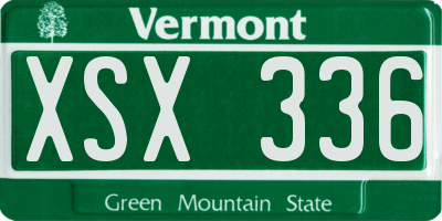 VT license plate XSX336