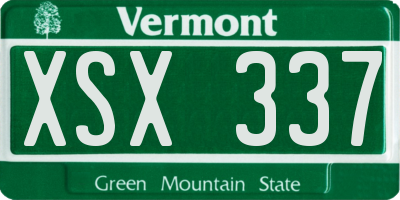 VT license plate XSX337