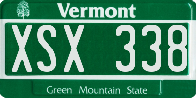 VT license plate XSX338