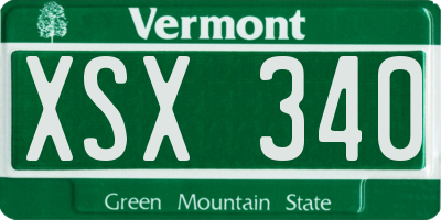 VT license plate XSX340