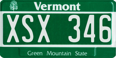 VT license plate XSX346