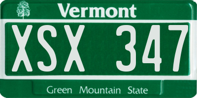 VT license plate XSX347