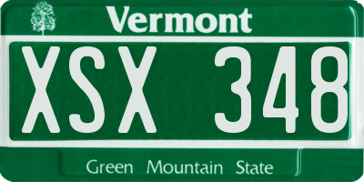 VT license plate XSX348