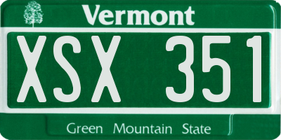 VT license plate XSX351