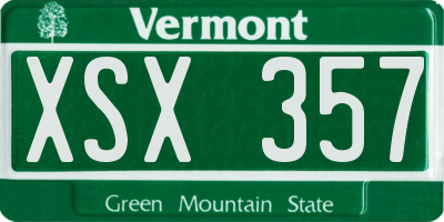 VT license plate XSX357