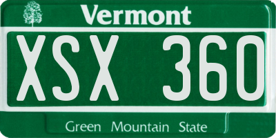 VT license plate XSX360