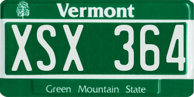 VT license plate XSX364