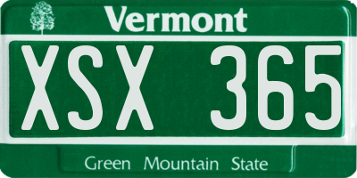 VT license plate XSX365