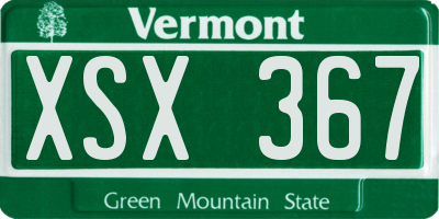 VT license plate XSX367